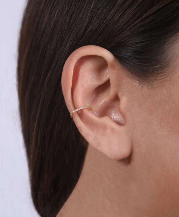 18K YELLOW GOLD EARCUFF WITH WHITE DIAMOND - Image 2