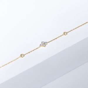 18K YELLOW GOLD BRACELET WITH WHITE DIAMOND