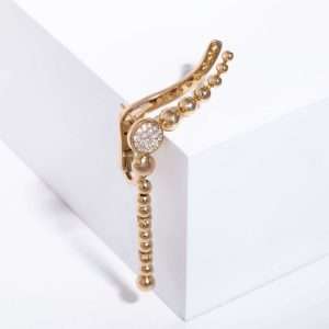 18K PINK GOLD SINGLE EARRING WITH WHITE DIAMOND