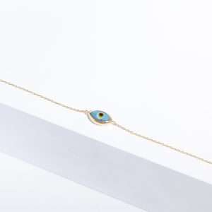 18K YELLOW GOLD EYE BRACELET