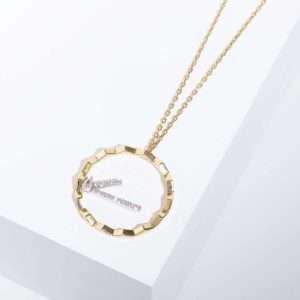 18K YELLOW GOLD NECKLACE WITH WHITE DIAMOND
