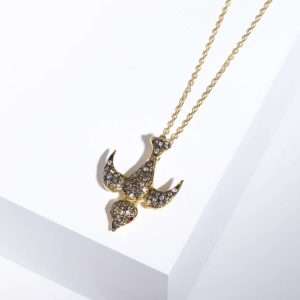 18K YELLOW GOLD NECKLACE WITH BROWN DIAMOND