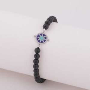 18K WHITE GOLD BYBLOS BRACELET WITH VOLCANO STONE