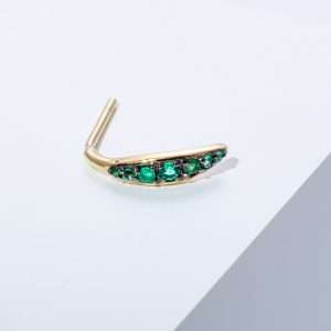 18K YELLOW GOLD SINGLE EARRING WITH EMERALD