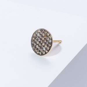 18K YELLOW GOLD SINGLE EARRING WITH CHAMPAGNE DIAMOND