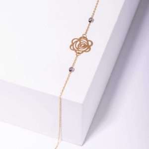 18K YELLOW GOLD FLOWER BRACELET