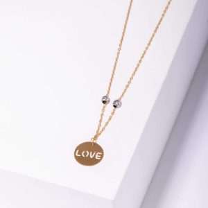 18K YELLOW GOLD LOVE NECKLACE