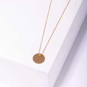 18K YELLOW GOLD CIRCLE NECKLACE