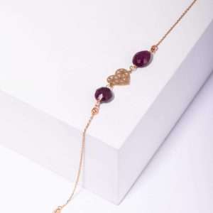 18K YELLOW GOLD BRACELET WITH COLORED STONE