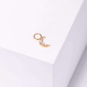 18K YELLOW GOLD SINGLE MOON EXTENTION WITH WHITE DIAMOND