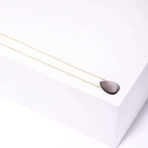 18K YELLOW GOLD NECKLACE WITH STONE