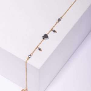 18K YELLOW GOLD BRACELET WITH STONE