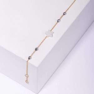18K YELLOW GOLD BRACELET WITH STONE