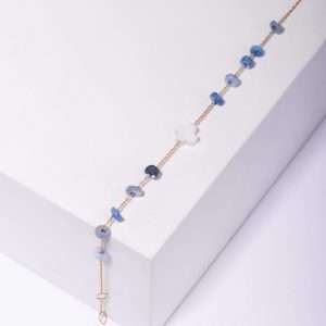 18K YELLOW GOLD BRACELET WITH COLORED STONE