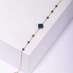 18K YELLOW GOLD BRACELET WITH COLORED STONE