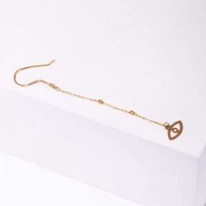 18K YELLOW GOLD SINGLE DANGLING EYE EARRING