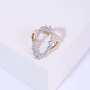 18K YELLOW GOLD RING WITH WHITE DIAMOND