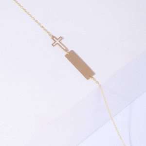 18K YELLOW GOLD CROSS BRACELET