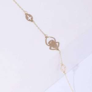 18K YELLOW GOLD SAINT CHARBEL WITH CROSS BRACELET