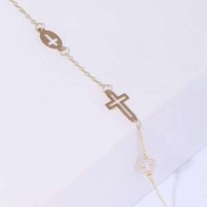 18K YELLOW GOLD MULTI CROSS BRACELET