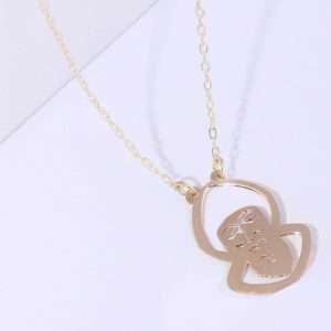 18K YELLOW GOLD SAINT CHARBEL NECKLACE WITH LASER CUT GOLD BEAD