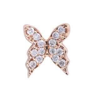 SINGLE WHITE DIAMOND BUTTERFLY STUD