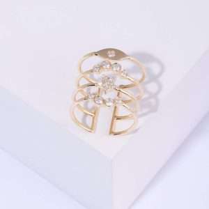 18K YELLOW GOLD RING WITH WHITE DIAMOND