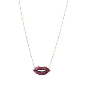 18K GOLD LIP NECKLACE WITH RUBY