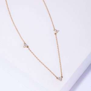 18K YELLOW GOLD NECKLACE WITH WHITE DIAMOND