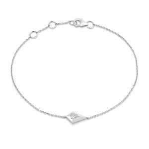 CAPSULE BRACELET 18K WHITE GOLD WITH PEAR-SHAPED DIAMOND