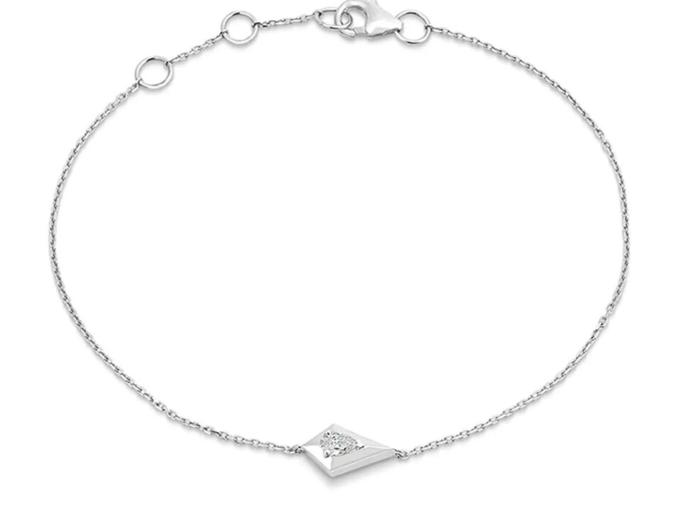 CAPSULE BRACELET 18K WHITE GOLD WITH PEAR-SHAPED DIAMOND