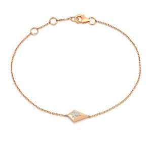 18K PINK GOLD BRACELET WITH PEAR-SHAPED DIAMOND