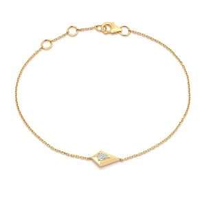 18K YELLOW GOLD BRACELET WITH PEAR-SHAPED DIAMOND