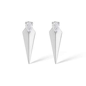 18K WHITE GOLD EARRING WITH PEAR-SHAPED DIAMOND