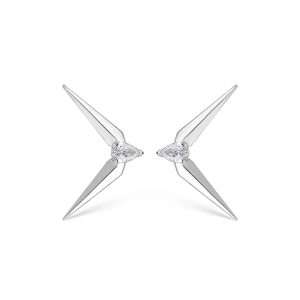 18K WHITE GOLD EARRING WITH PEAR-SHAPED DIAMOND