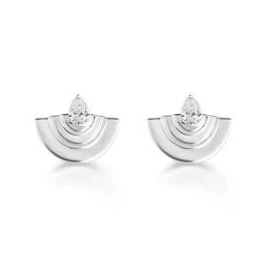18K WHITE GOLD EARRING WITH PEAR-SHAPED DIAMOND