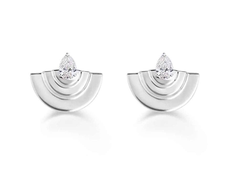 18K WHITE GOLD EARRING WITH PEAR-SHAPED DIAMOND