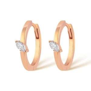 18K PINK GOLD EARRING WITH PEAR-SHAPED DIAMOND