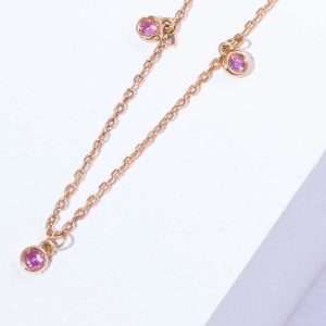 18K PINK GOLD NECKLACE WITH PINK SAPPHIRE