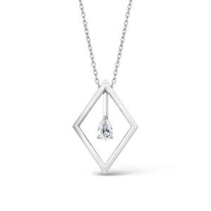 18K WHITE GOLD PENDANT WITH PEAR-SHAPED DIAMOND