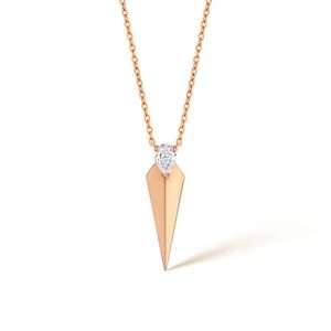 18K PINK GOLD PENDANT WITH PEAR-SHAPED DIAMOND