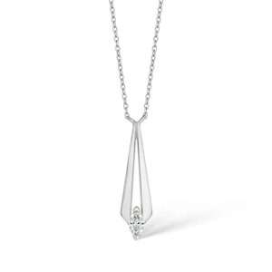 18K WHITE GOLD PENDANT WITH PEAR-SHAPED DIAMOND