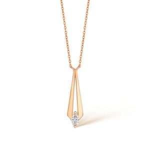 18K PINK GOLD PENDANT WITH PEAR-SHAPED DIAMOND