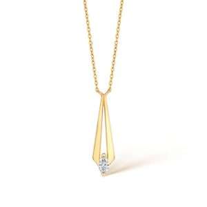 18K YELLOW GOLD PENDANT WITH PEAR-SHAPED DIAMOND
