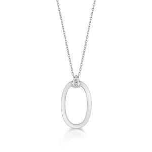 18K WHITE GOLD PENDANT WITH PEAR-SHAPED DIAMOND
