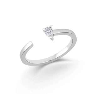 18K WHITE GOLD RING WITH PEAR-SHAPED DIAMOND