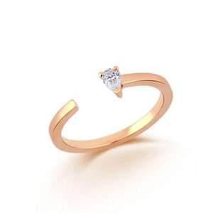 18K PINK GOLD RING WITH PEAR-SHAPED DIAMOND