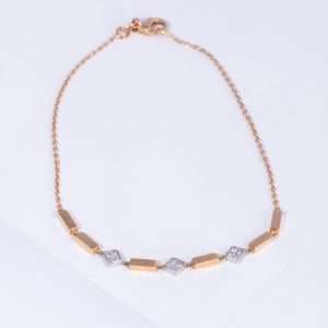 18K PINK GOLD BRACELET WITH WHITE DIAMOND