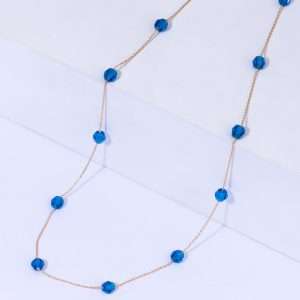 18K YELLOW GOLD CHOCKER WITH BLUE STONE