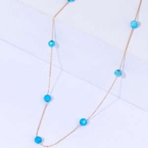 18K YELLOW GOLD CHOCKER WITH TURQUOISE STONE
